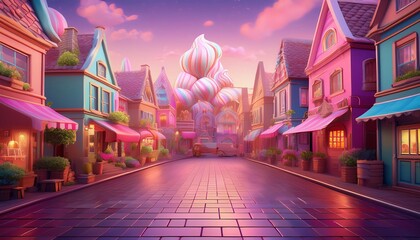 Wall Mural - Candy Castle in a Dreamy Land, digital art, fantasy, 