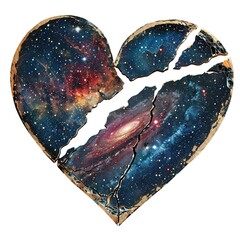 Sticker - PNG Broken heart broken misfortune astronomy