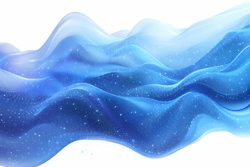 Wall Mural - abstract blue wave background with glowing particles