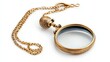 © Hungarian - Gold Chain with Ornate Magnifying Glass Pendant