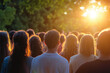 © YouAreBeautiful - Outdoor Choir Performance at Sunset in Casual Attire with Audience