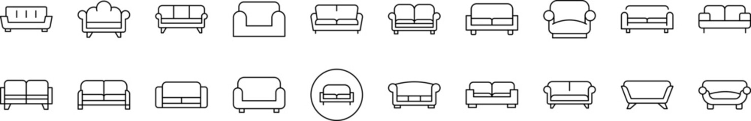 Wall Mural - simple isolated line icons collection. editable stroke. suitable for web sites, books, cards, apps