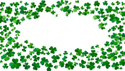 Wall Mural - Curved Border Featuring Large and Small Green Clover Leaves