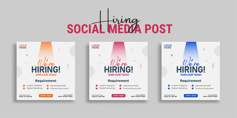 Wall Mural - We Are Hiring Social Media Post Template
