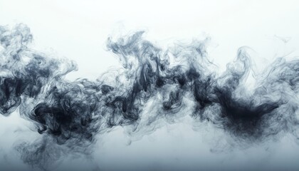 abstract black smoke on white background