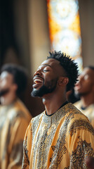 Wall Mural - Emotional Gospel Choir Performance in a Historic Church  