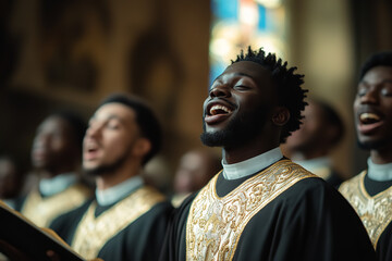 Sticker - Emotional Gospel Choir Performance in a Historic Church  