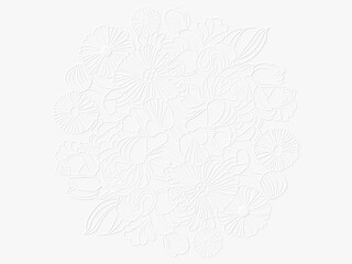 Sticker - embossed image of flowers