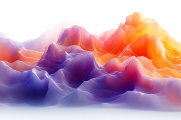 Wall Mural - Abstract Background with Colorful Flowing 3D Landscape