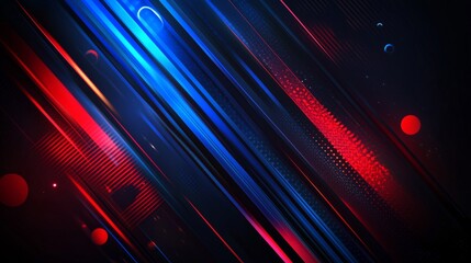 3d blue red techno abstract background overlap layer on dark space with circle stripes shape decorat