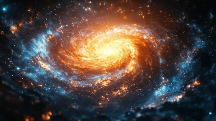 Wall Mural - a breathtaking view of the milky way galaxy with vibrant stars twinkling in a spiral formation against the infinite expanse of a dark night sky evoking wonder and awe
