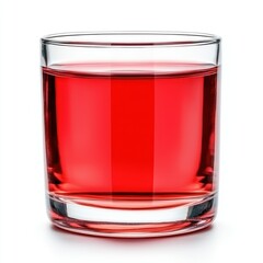 Wall Mural - refreshing glass of cranberry juice on white background