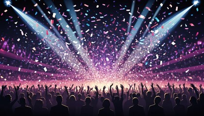 crowd concert filled with people illustration background