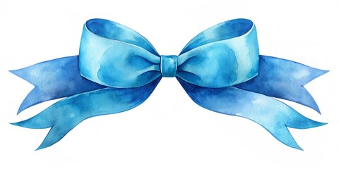 Enhance your creative endeavors with this stunning watercolor blue ribbon design, ideal for invitations, crafts, and