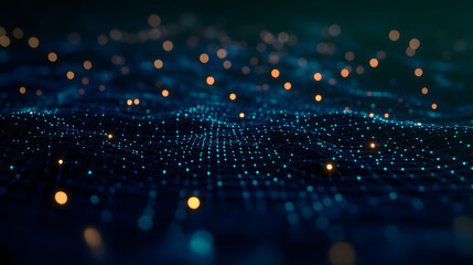 Wall Mural - artificial intelligence in a network connection. structural transmission of information. 3d renderin