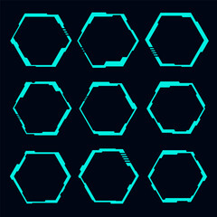 Wall Mural - collection technology futuristic frame hud technology cyberpunk design element.