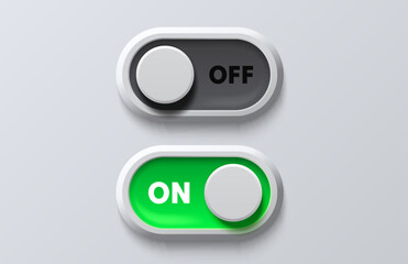Wall Mural - on off switch button ui isolated white background. vector illustration