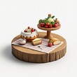 © Rjdp - 3D Picnic Cake Icon: Sweet Treat for Outdoor Gatherings Illustration Logo