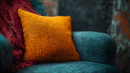 Close-Up Fabric Sofa Corner