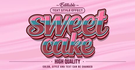 Fototapete - Editable text style effect - Sweet Cake text style theme.