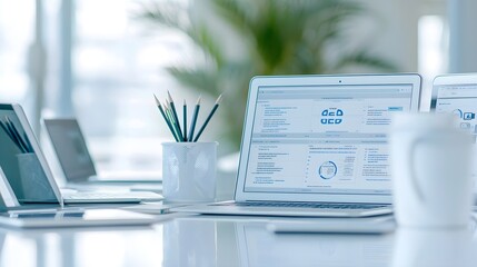modern office workspace laptop