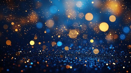 Sticker - Abstract Blue and Gold Bokeh Background