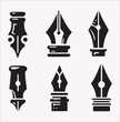 © Faysal Design House - Set of  pen nibs vector silhouette on a white background 10 EPS