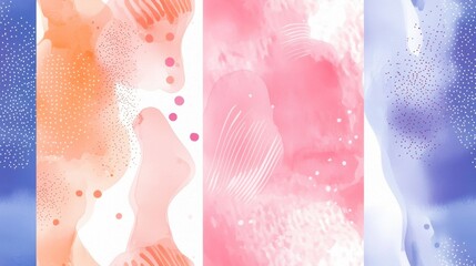 Wall Mural - abstract watercolor seamless pattern with soft gradients background