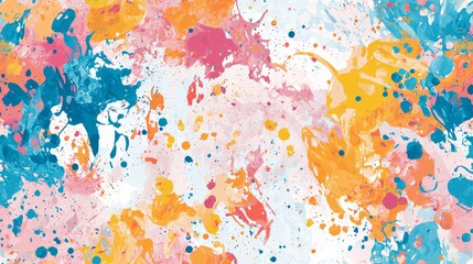 Wall Mural - artistic splashes of color seamless pattern. vibrant splashes of multicolored paint background