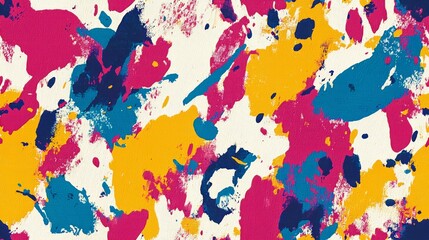 Wall Mural - artistic splashes of color seamless pattern. vibrant splashes of multicolored paint background