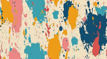 Wall Mural - artistic splashes of color seamless pattern. vibrant splashes of multicolored paint background