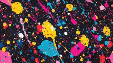 Wall Mural - artistic splashes of color seamless pattern. vibrant splashes of multicolored paint background