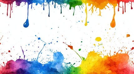 Wall Mural - artistic splashes of color seamless pattern. vibrant splashes of multicolored paint background