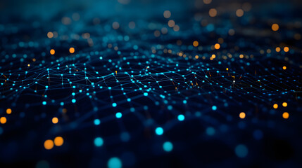 Wall Mural - artificial intelligence in a network connection. structural transmission of information. 3d renderin