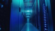 © Darya - Rows of server racks fill the room, each emitting a soft blue glow. The high-tech environment suggests a hub for data processing and storage in a modern facility