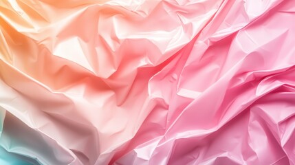 Wall Mural - a vibrant blend of crumpled textures with pastel hues of pink, orange, and other shades create a vis
