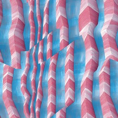 Poster - Abstract Geometric Pattern with Blue and Pink Stripes