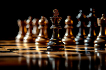 The Black King Stands Tall on the Chessboard.