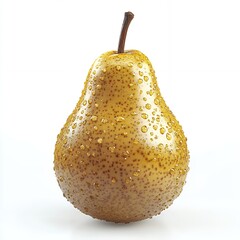 Sticker - Closeup of a ripe pear with water droplets