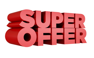 Wall Mural - 3d red sale text, 3d text rendering super offer