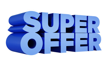 Wall Mural - 3d blue sale sign, super offer 3d text rendering