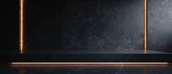 Sticker - a black and orange wall with a white line