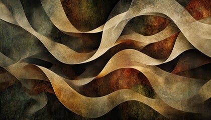 Wall Mural - Abstract Textured Background with Wavy Lines