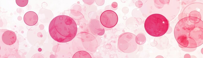 Wall Mural - Abstract Pink and White Circle Pattern