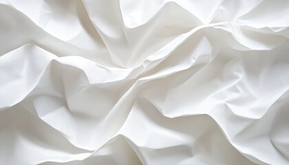 Wall Mural - Abstract White Fabric with Wrinkles and Texture