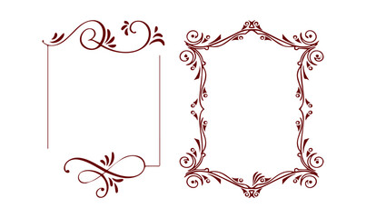 Wall Mural - set of vintage frames and borders. vector design. decorative floral ornament.