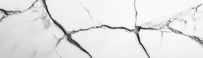 Poster - A Close-up of Black Veins on a White Marble Surface