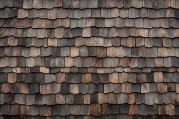 Processed collage of rustic barn roof shingles surface texture. Background for banner, backdrop