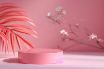 Sticker - Product podium backdrop flower plant petal.