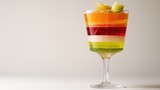 Colorful Layered Dessert in Elegant Glass Bowl